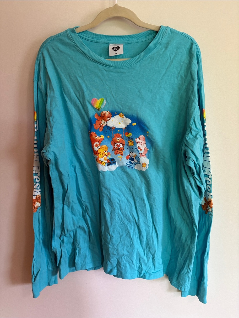 Teddy Fresh x Care Bears Long-Sleeve Crewneck Shirt - Turquoise